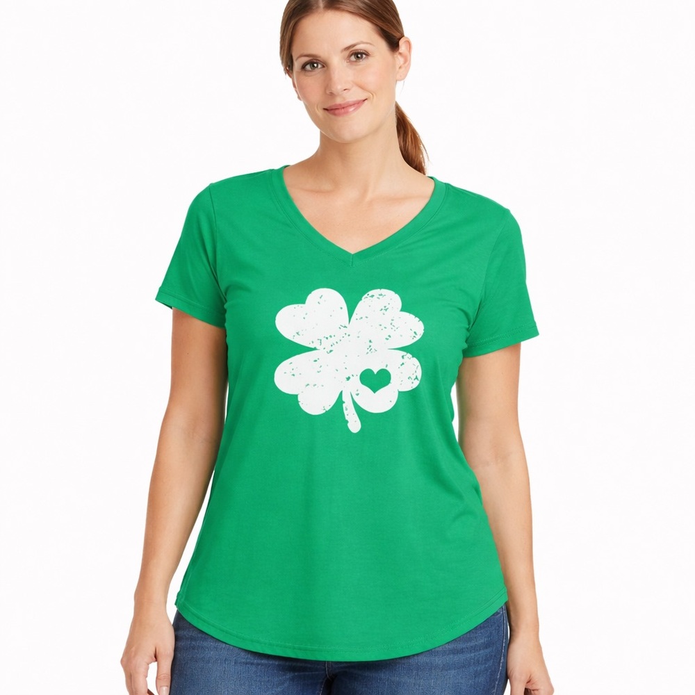 NOT AVAILABLE: Green Shamrock Women's V-Neck T-Shirt